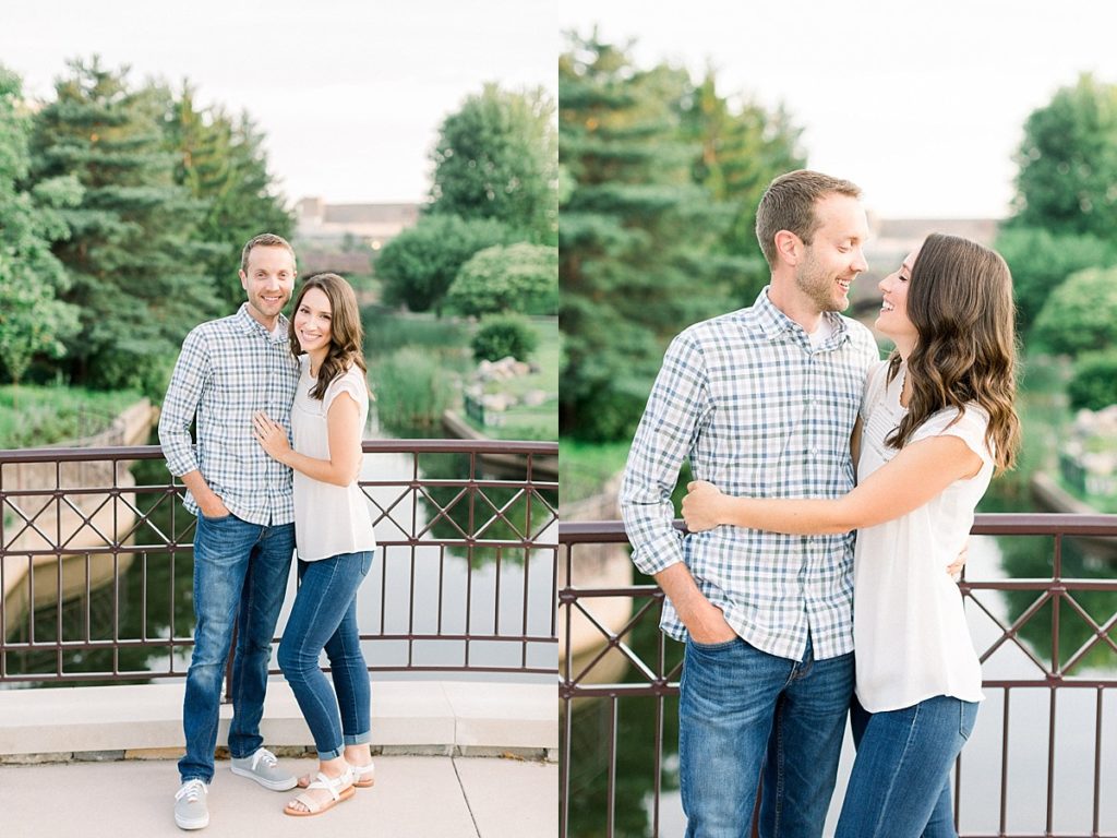 Engagement photos on bridge