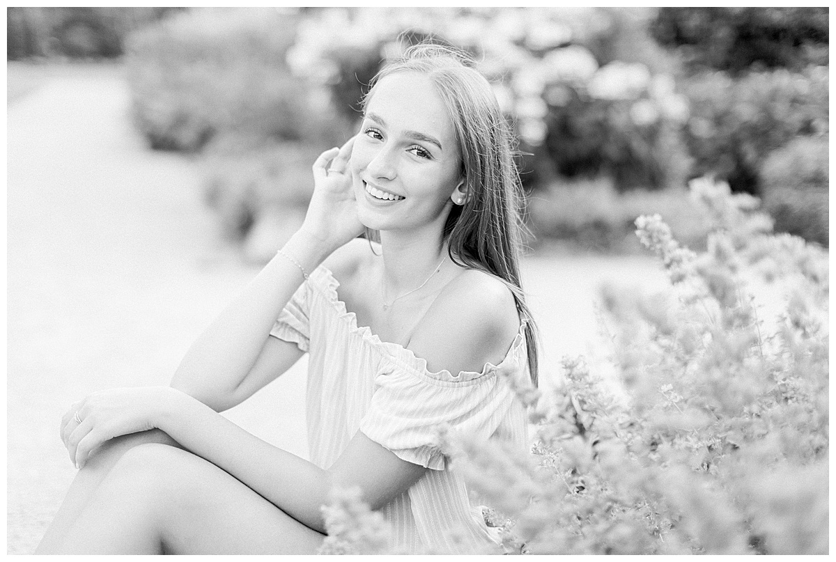 girl smiling at lyndale rose garden