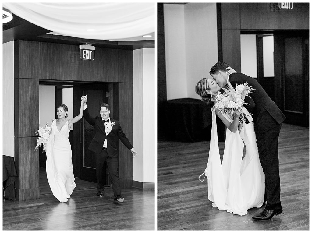 Bride and groom enter reception
