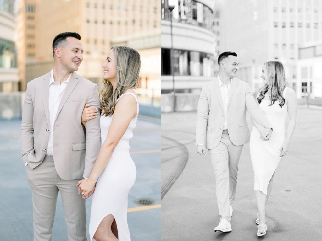 Rooftop engagement photos