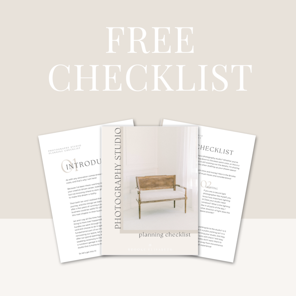 Photo Studio checklist, free download 