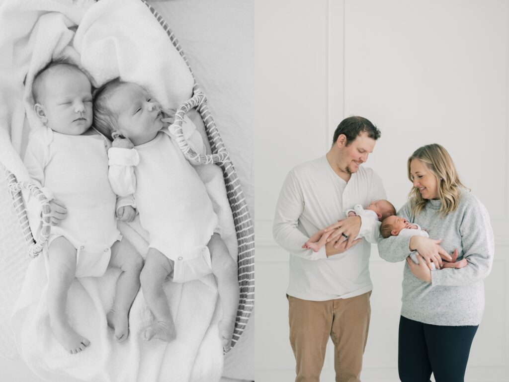 How to pose twin girl newborn photos